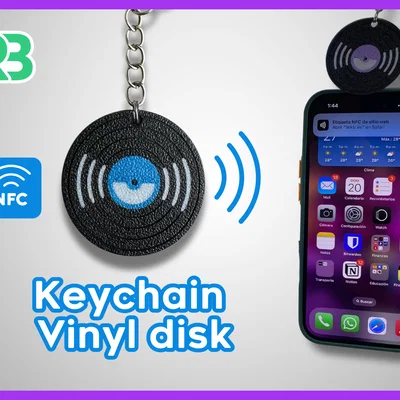 Móc khóa đĩa vinyl gắn thẻ NFC