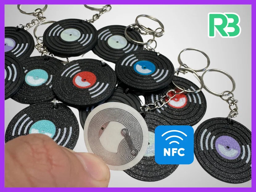 Móc khóa đĩa vinyl gắn thẻ NFC - Image 3