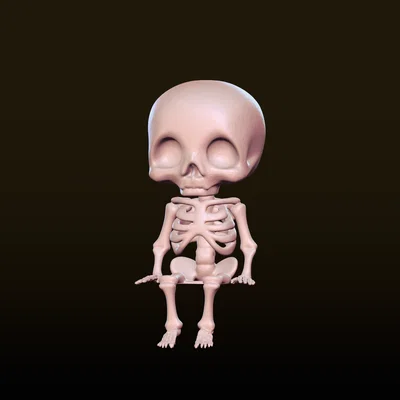 Mô hình bộ xương ngồi (Cute sitting skeleton) in 3D cực đáng yêu