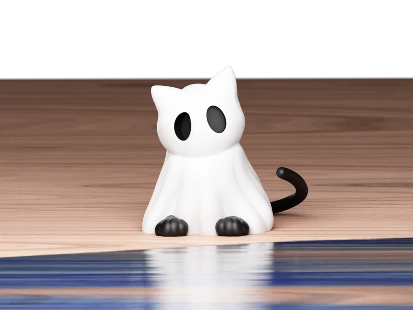 Mô hình mèo ma (Cat Sheet Ghost) trang trí Halloween cực dễ thương - Image 1