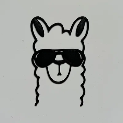 Mô hình trang trí tường Lama đeo kính râm 3D cực xinh