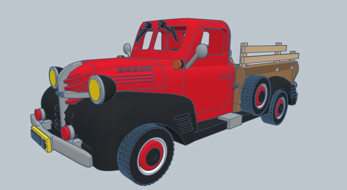 Mô hình xe bán tải cổ điển Dodge 1946 in 3D đẹp mắt - Image 3