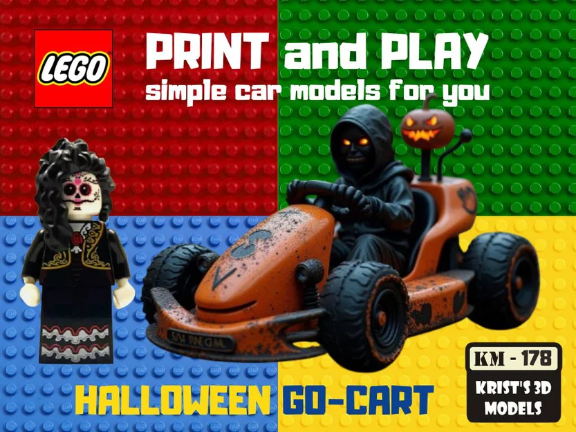 Mô hình xe đua Halloween Go-Cart in 3D cho LEGO - Image 1