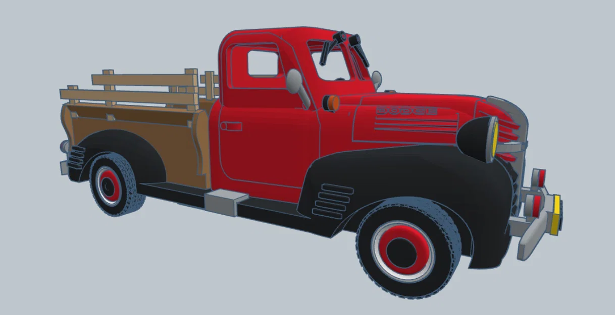 Mô hình xe bán tải cổ điển Dodge 1946 in 3D đẹp mắt - Image 6