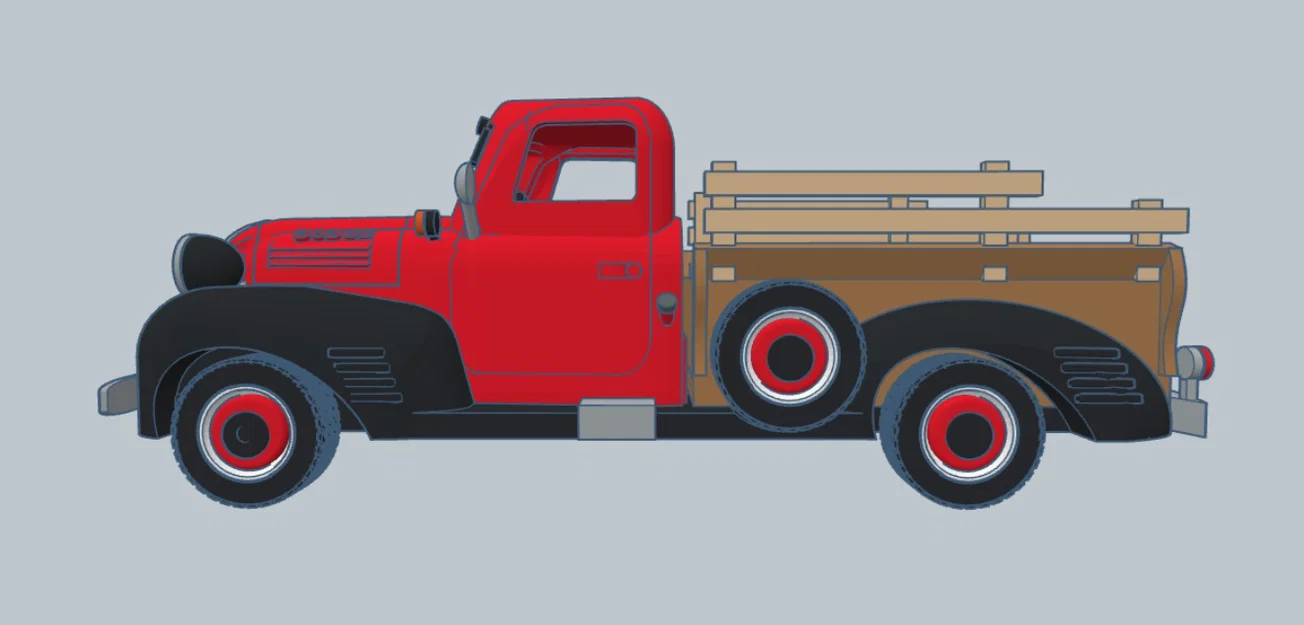 Mô hình xe bán tải cổ điển Dodge 1946 in 3D đẹp mắt - Image 7