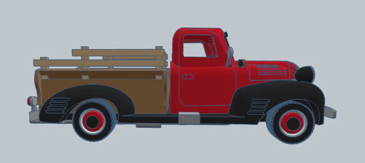 Mô hình xe bán tải cổ điển Dodge 1946 in 3D đẹp mắt - Image 8