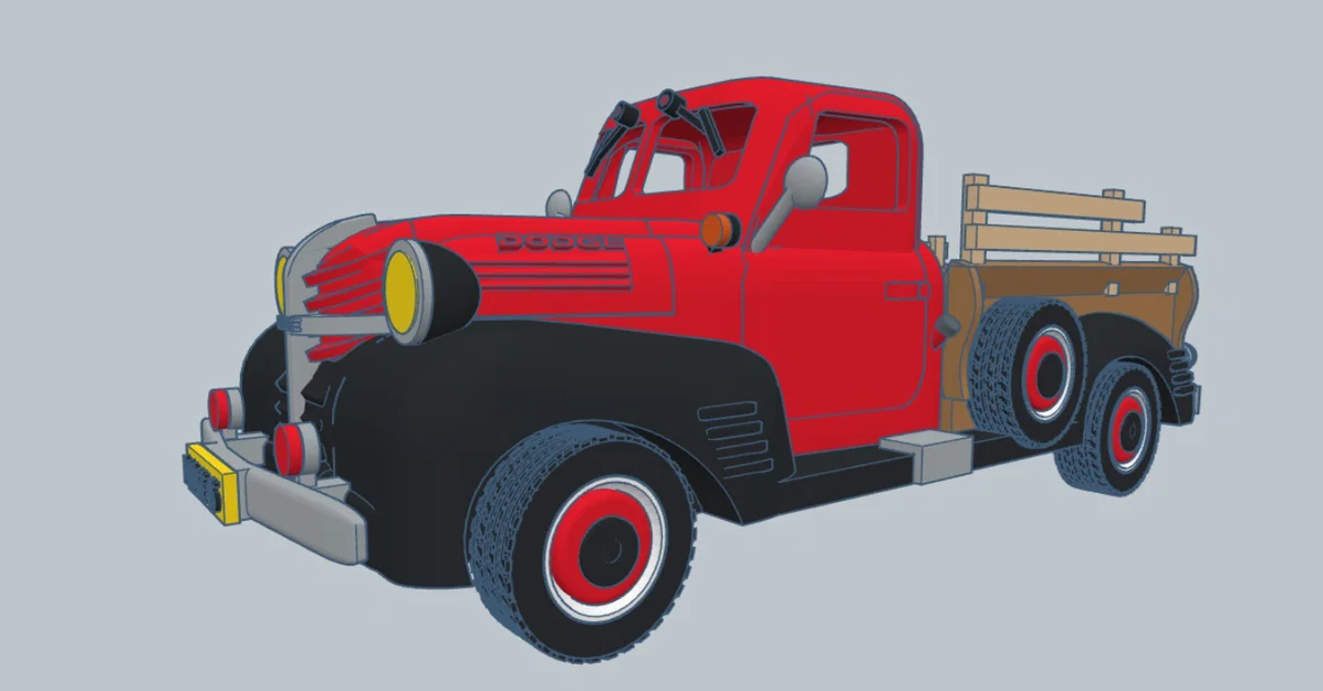 Mô hình xe bán tải cổ điển Dodge 1946 in 3D đẹp mắt - Image 14