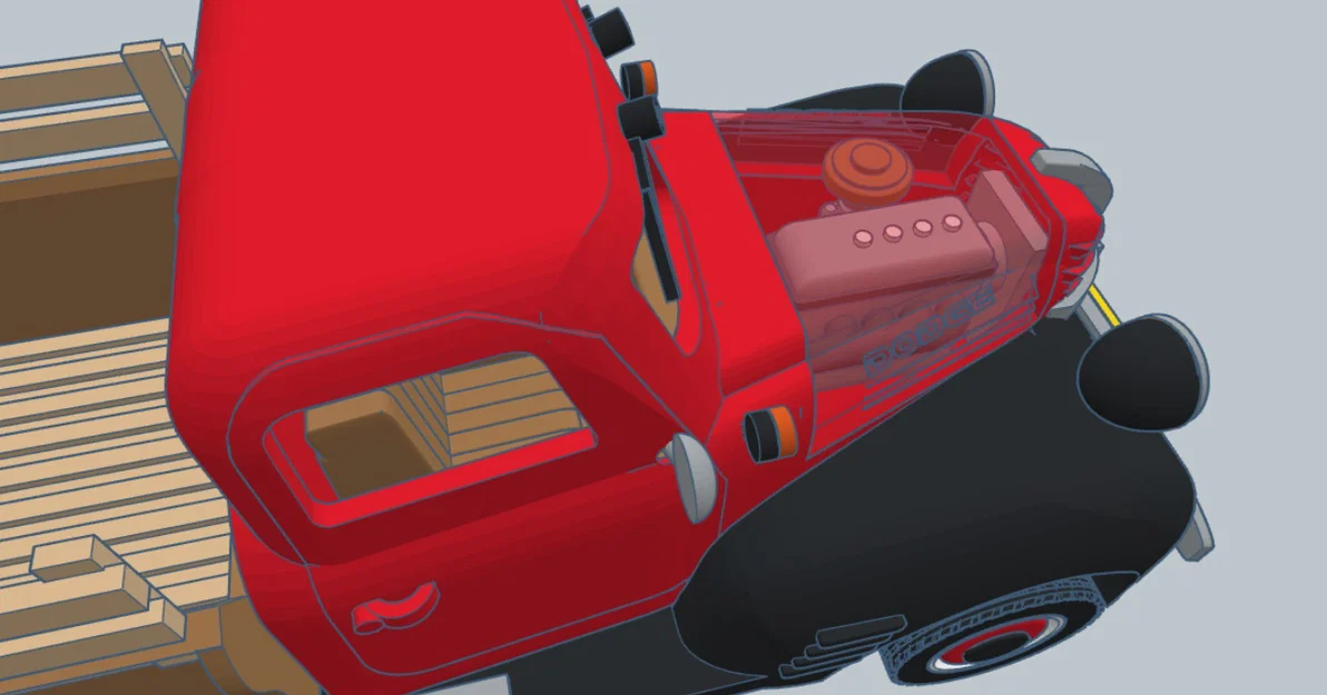 Mô hình xe bán tải cổ điển Dodge 1946 in 3D đẹp mắt - Image 17