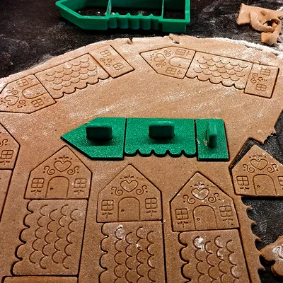 Ngôi nhà Gingerbread mini - Khuôn cắt bánh + stamp