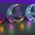 Mô hình 3D Cú đêm và Trăng khuyết (Moon Owl) trang trí nghệ thuật - Thumbnail 3