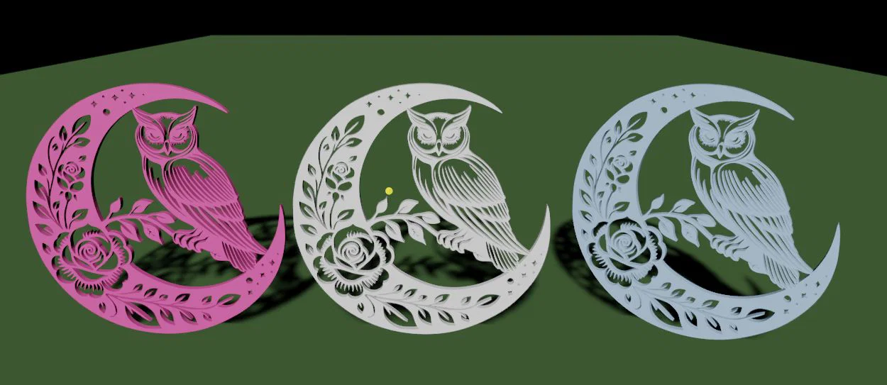 Mô hình 3D Cú đêm và Trăng khuyết (Moon Owl) trang trí nghệ thuật - Image 5