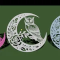 Mô hình 3D Cú đêm và Trăng khuyết (Moon Owl) trang trí nghệ thuật - Thumbnail 5
