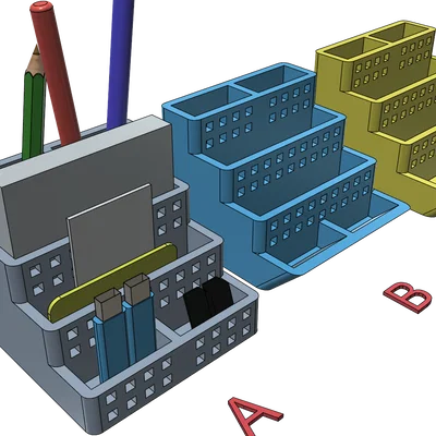 Khay đựng bút để bàn đa năng (3 mẫu) - In 3D dễ dàng không cần support
