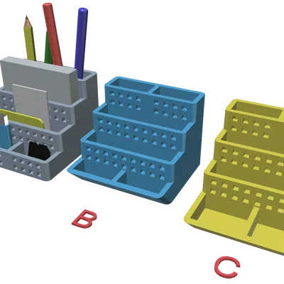 Khay đựng bút để bàn đa năng (3 mẫu) - In 3D dễ dàng không cần support