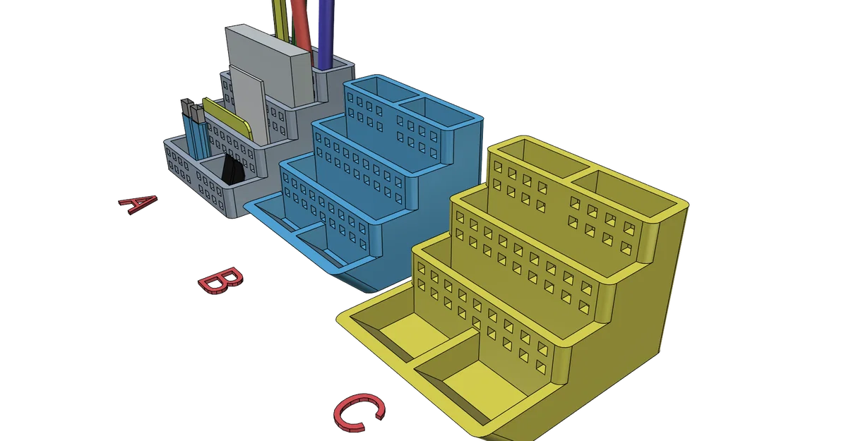 Khay đựng bút để bàn đa năng (3 mẫu) - In 3D dễ dàng không cần support - Image 5