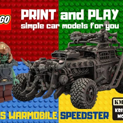 Mô hình 3D xe chiến đấu Orc WARMOBILE Speedster cho fan LEGO