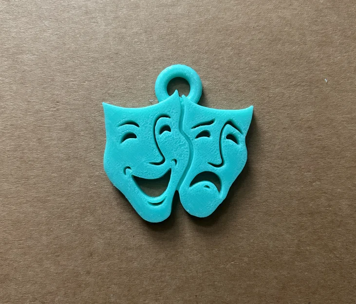 Móc khóa mặt nạ Comedy Tragedy độc đáo cho người yêu nghệ thuật - Image 1