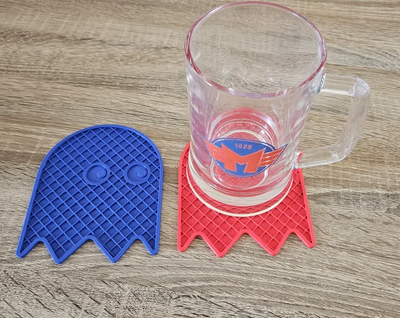 Miếng lót ly hình ma Pac-man (Pac-man Ghost Coaster) - Phụ kiện 3D decor - Image 1