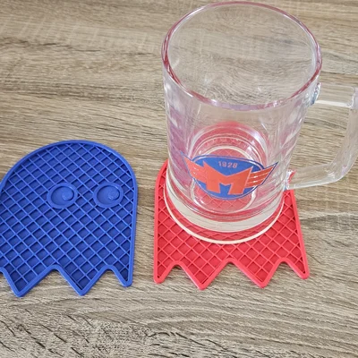 Miếng lót ly hình ma Pac-man (Pac-man Ghost Coaster) - Phụ kiện 3D decor
