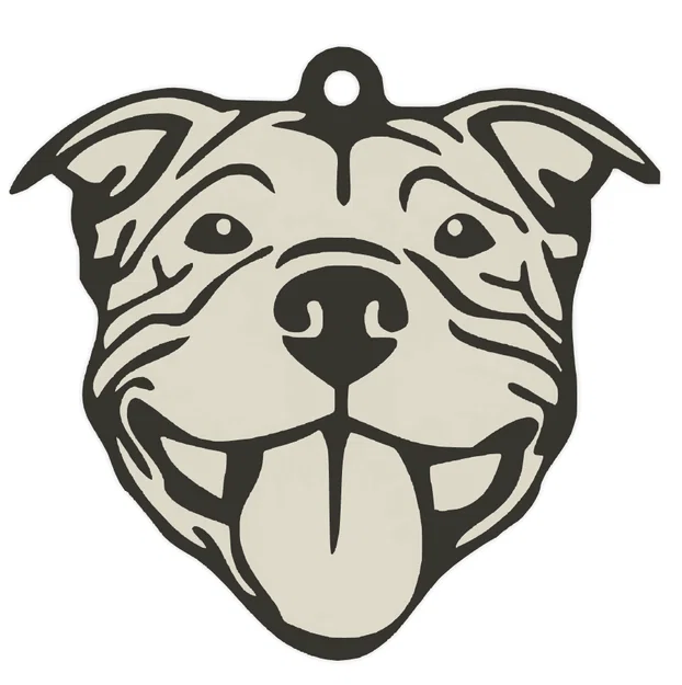 Móc khóa hình chó Staffordshire Bull Terrier in 3D siêu đáng yêu - Image 1