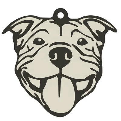 Móc khóa hình chó Staffordshire Bull Terrier in 3D siêu đáng yêu