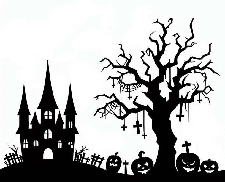 Mô hình trang trí tường Ngôi nhà ma ám độc đáo cho Halloween - Image 1