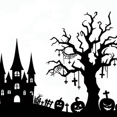 Mô hình trang trí tường Ngôi nhà ma ám độc đáo cho Halloween