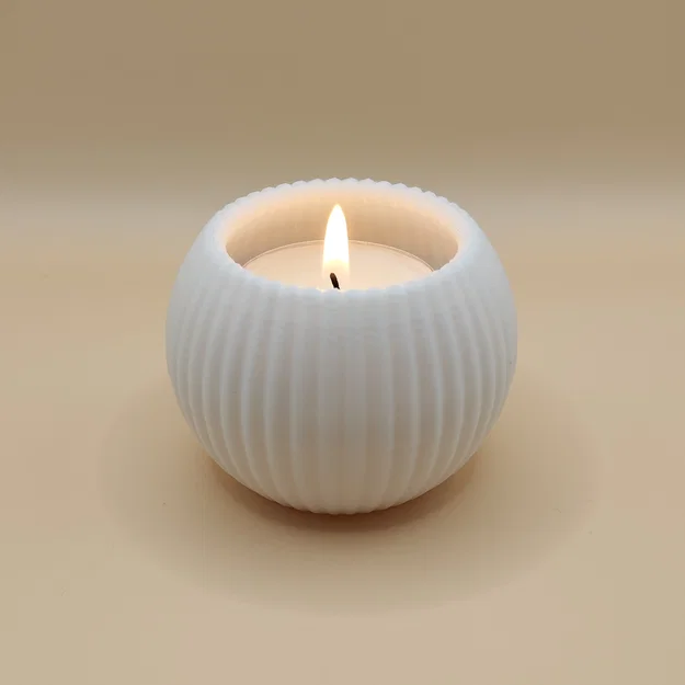 Nến Tròn Hiện Đại Dạng Gân – Đế Tealight (LED) - Image 2