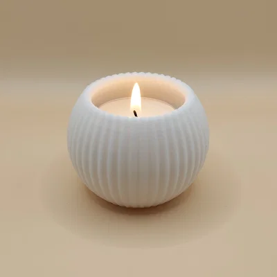 Nến Tròn Hiện Đại Dạng Gân – Đế Tealight (LED)