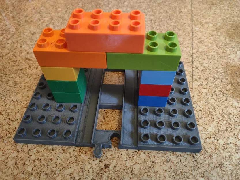 Ga tàu Duplo compatible với baseplate 2 mặt cho đường ray - Image 1