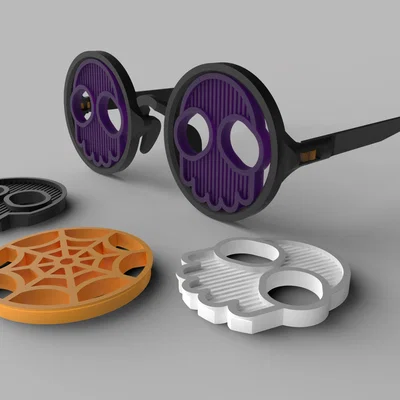 Kính mắt Halloween hình đầu lâu in 3D cực chất