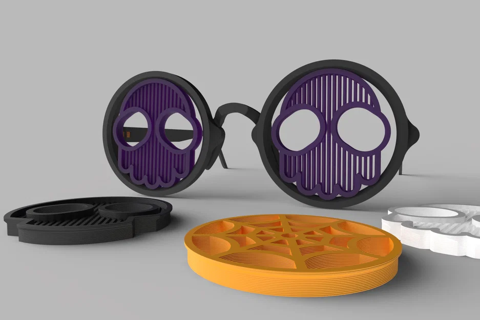 Kính mắt Halloween hình đầu lâu in 3D cực chất - Image 2