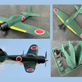 Mô hình lắp ráp máy bay A6M Zero Kit Card in 3D - Thumbnail 1