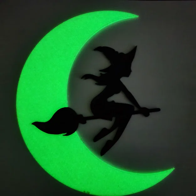 Mô hình 3D Trăng khuyết và Phù thủy trang trí Halloween độc đáo - Image 1