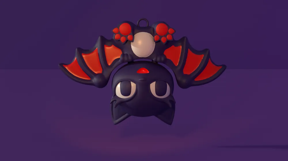 Móc khóa Dơi Cute – Đầu Khớp Cử Động (Keychain Cute Bat Articulated Head) - Image 2