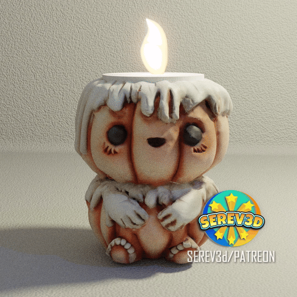 Chân nến bí ngô dễ thương – Print in Place, không supports – SEREV3d STL