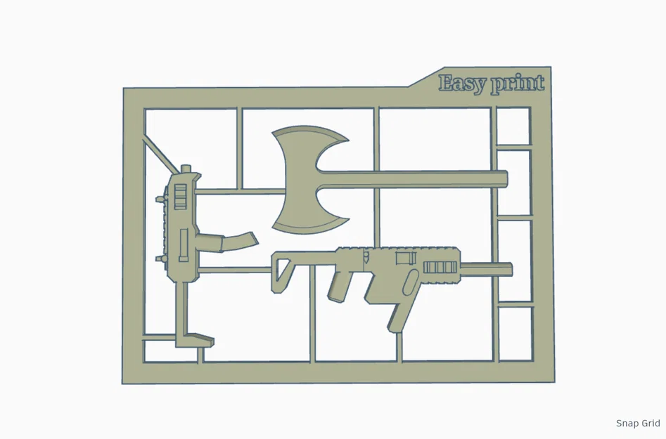 Bộ vũ khí dạng tấm Kit Card cho mô hình Dummy 13 in 3D siêu dễ - Image 1