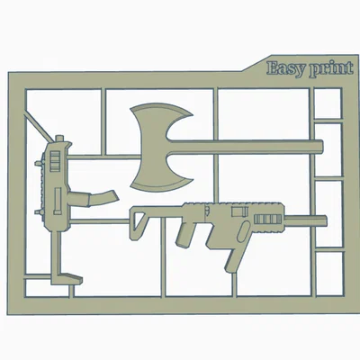 Bộ vũ khí dạng tấm Kit Card cho mô hình Dummy 13 in 3D siêu dễ