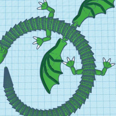 Mô hình rồng khớp nối 3D linh hoạt (Articulated Dragon)