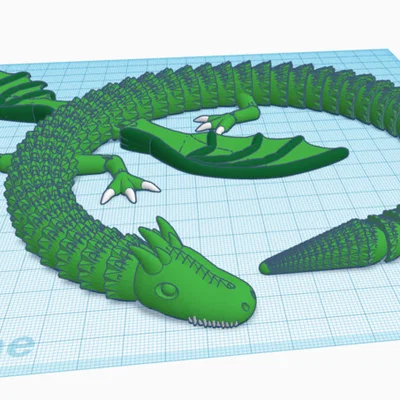 Mô hình rồng khớp nối 3D linh hoạt (Articulated Dragon)