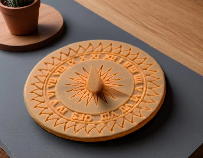 Đồng Hồ Mặt Trời Tối Giản Retro Ecuatorial (Minimalist Retro Sundial Ecuatorial) - Image 1