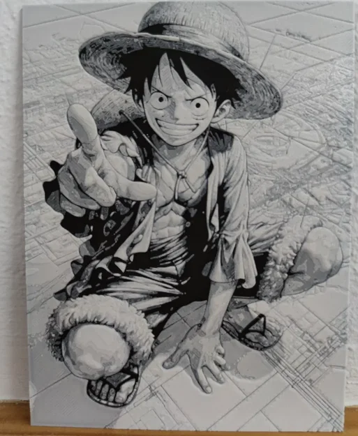 Tranh in 3D Monkey D. Luffy (One Piece) bằng công nghệ Hueforge cực chất - Image 1