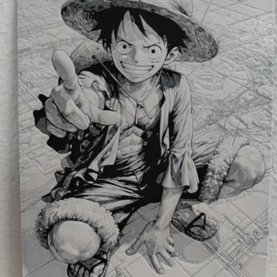 Tranh in 3D Monkey D. Luffy (One Piece) bằng công nghệ Hueforge cực chất