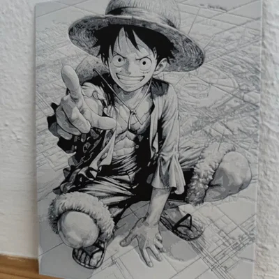 Tranh in 3D Monkey D. Luffy (One Piece) bằng công nghệ Hueforge cực chất