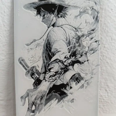 Tranh in 3D Hueforge Luffy nghệ thuật cho fan One Piece