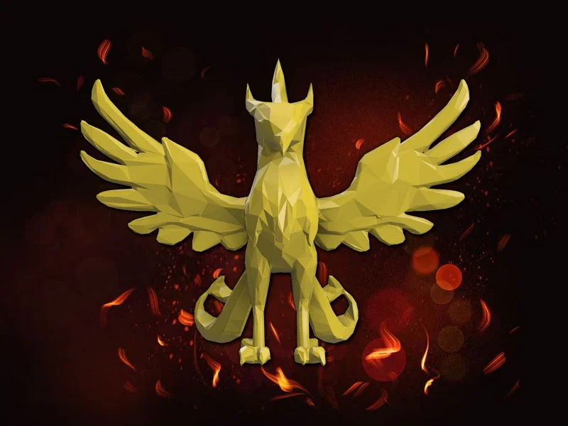 Tượng Phoenix Phönix Low Poly - Image 2