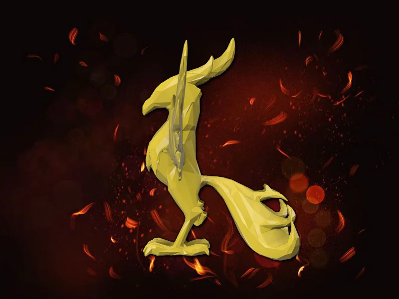Tượng Phoenix Phönix Low Poly - Image 3