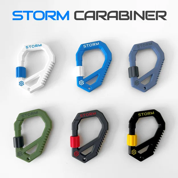 Storm Carabiner có khóa - 3 phiên bản - 100% in 3D - Image 3