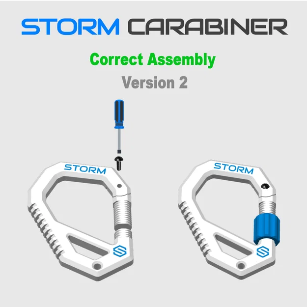 Storm Carabiner có khóa - 3 phiên bản - 100% in 3D - Image 9
