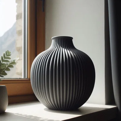 Bình Vase Designer Gân Sọc Hiện Đại (Modern Ribbed Designer Vase)